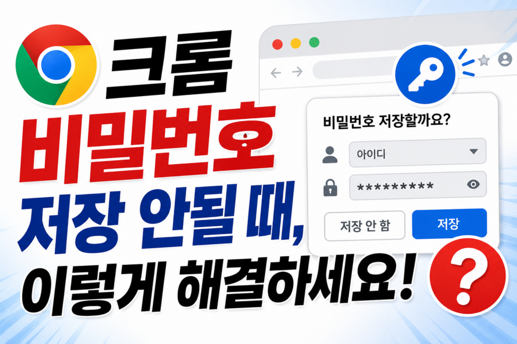 크롬 비밀번호 저장 안될 때, 저장창이 안 뜬다면 이렇게 해보세요 1 chrome-password-not-saving