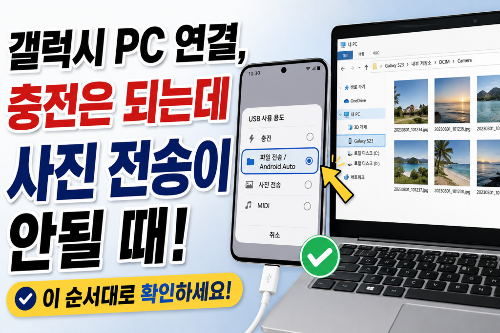 갤럭시 PC 연결, 충전은 되는데 사진 전송이 안될 때 1 galaxy-pc-file-transfer