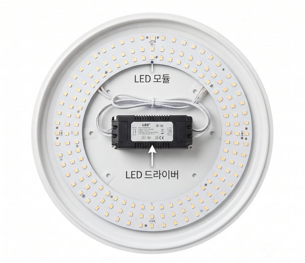 LED등 켜졌다 꺼짐 반복될 때, 전구보다 이것부터 확인하세요 3 LED 방등 내부 LED 드라이버 안정기 위치