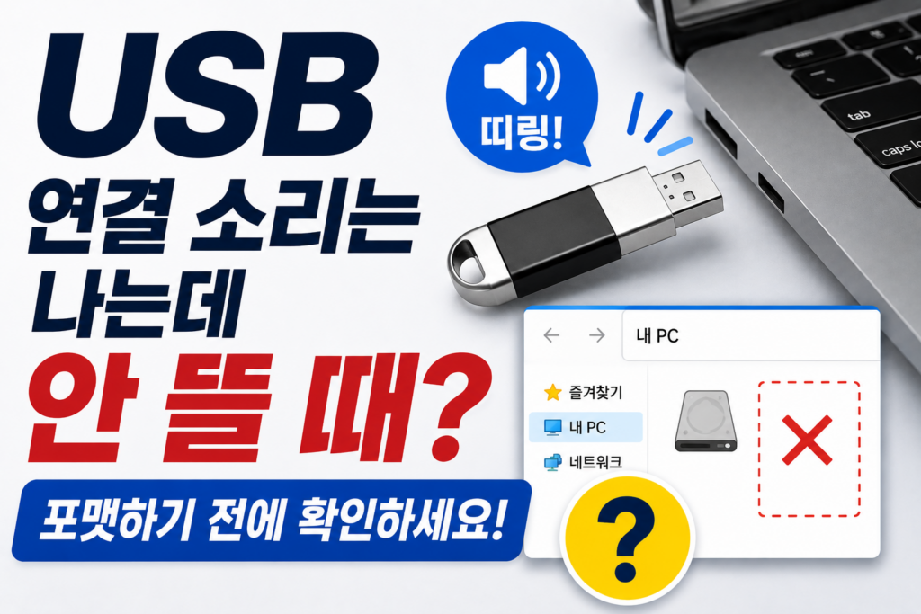 USB 연결 소리는 나는데 안 뜰 때, 포맷하기 전에 확인하세요 1 usb-not-showing