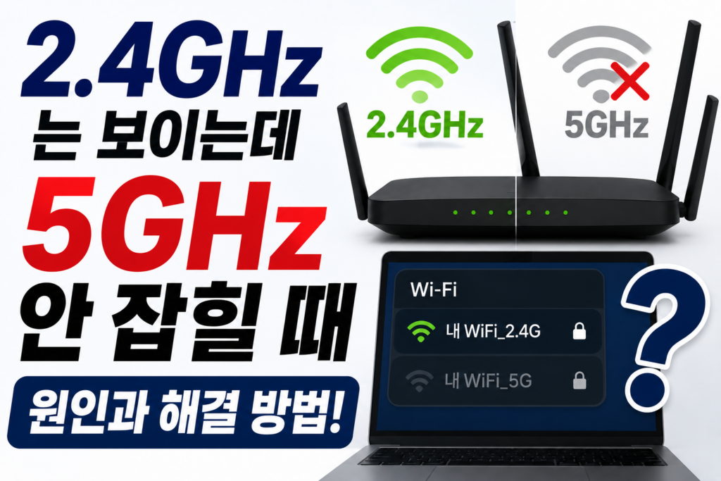2.4GHz는 보이는데 5GHz 와이파이만 안 잡힐 때 1 5ghz-wifi-not-showing