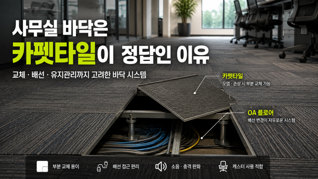 사무실 바닥에는 왜 롤카펫보다 카펫타일을 많이 사용할까? 2 사무실 바닥 카펫타일