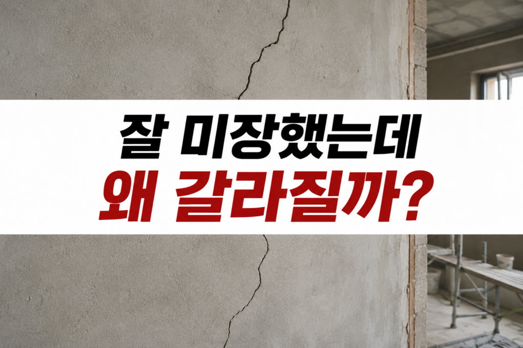 잘 미장한 벽에도 왜 균열이 생길까? 건조수축과 바탕면의 관계 | 잘 발라도 벽은 갈라질 수 있습니다 1 54미장균열