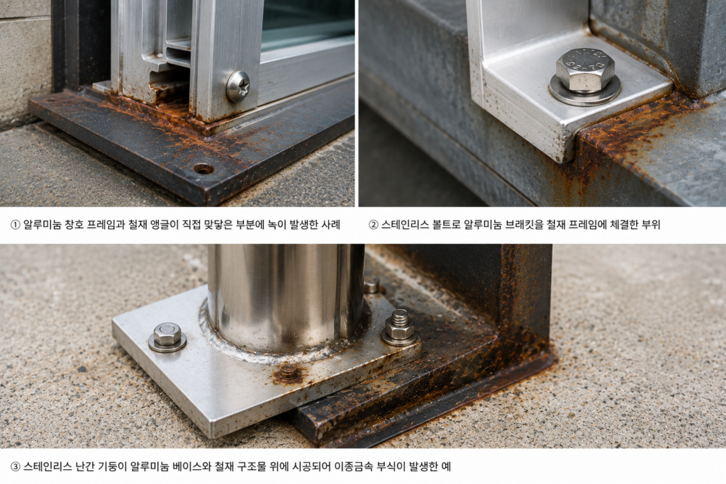 철과 알루미늄을 맞닿게 사용하면 부식될 수 있는 이유 2 부식사례
