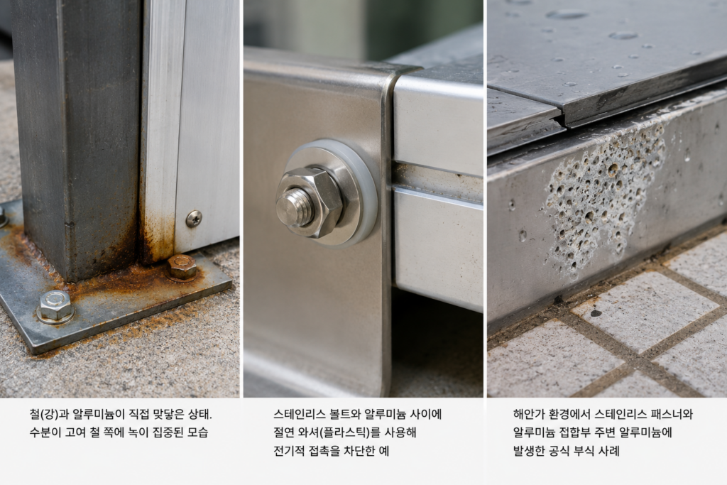 철과 알루미늄을 맞닿게 사용하면 부식될 수 있는 이유 3 부식사례2