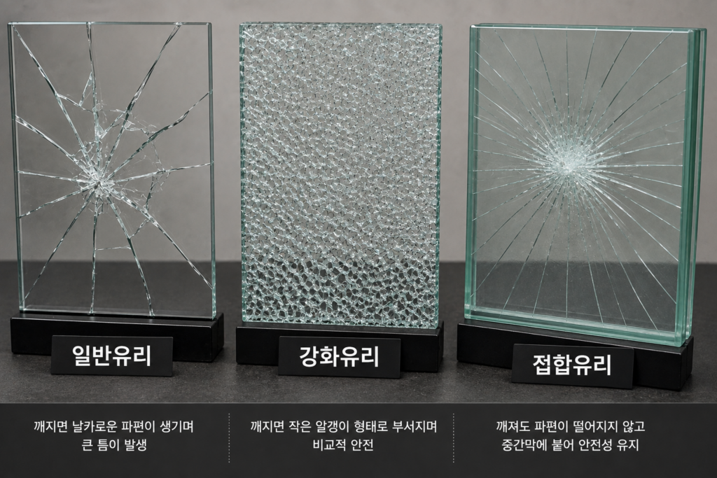 강화유리는 왜 깨지면 작은 알갱이처럼 부서질까? 4 유리비교