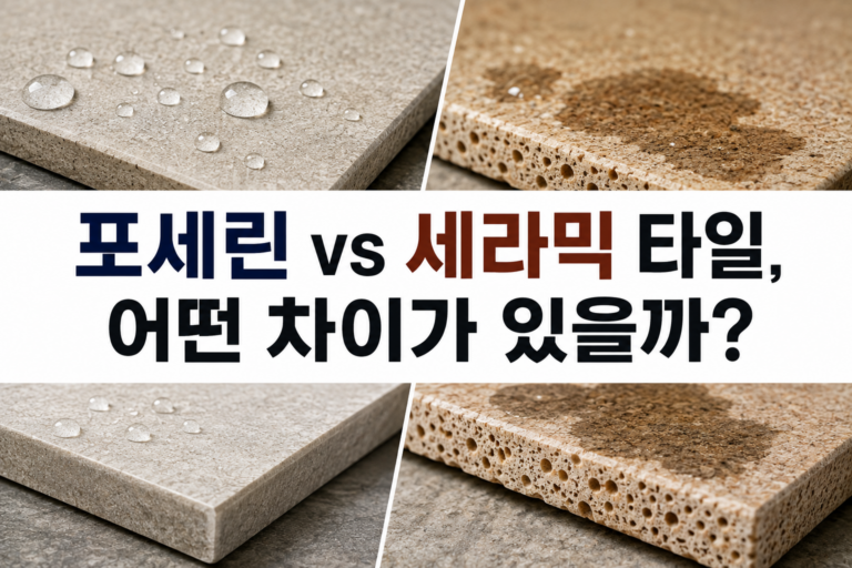 포세린 타일과 세라믹 타일의 결정적인 차이는 흡수율이다. 7 타일
