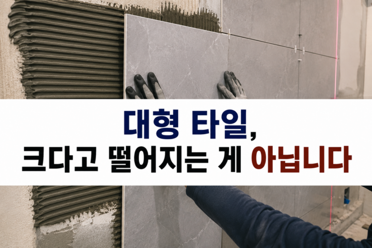 대형 타일이 벽에서 떨어지는 이유: 타일보다 중요한 접착의 원리 5 대형타일