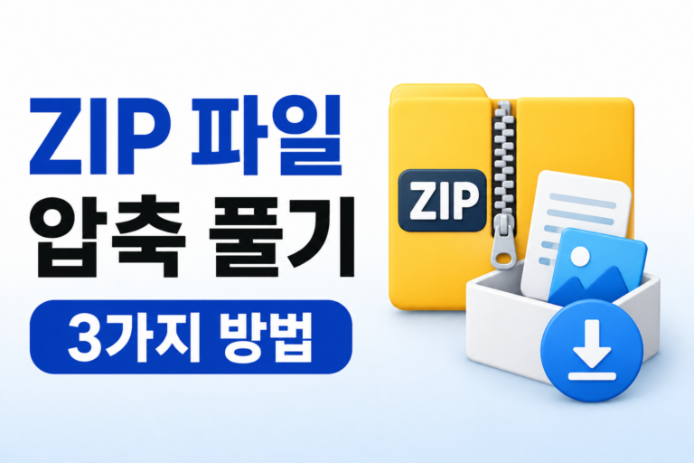 ZIP 파일 압축 풀기 3가지 방법|프로그램 없이 간단하게 해결 4 unzipfiles