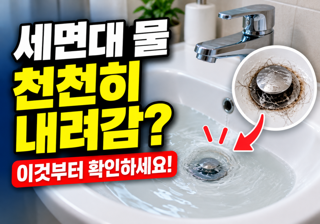 세면대 물 천천히 내려갈 때, 완전히 막히기 전에 이것부터 확인하세요 1 세면대 물 천천히 내려감