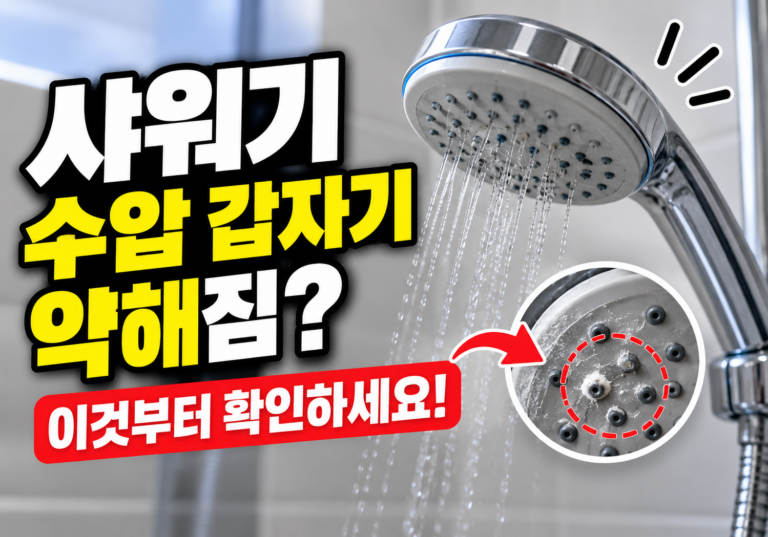 샤워기 수압 갑자기 약해짐