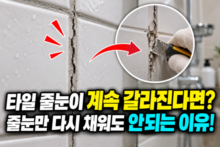 타일 줄눈이 계속 갈라지는 이유, 줄눈재만 다시 채워도 해결되지 않는 경우 3 타일줄눈이 계속 갈라진다면