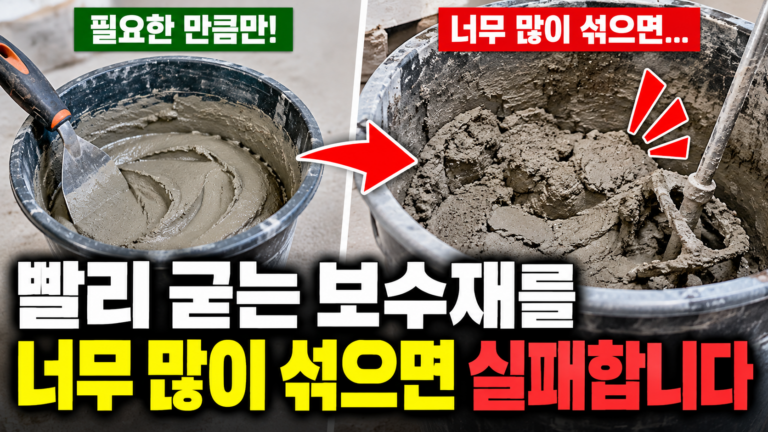 보수재 과다 혼합 실패 비교