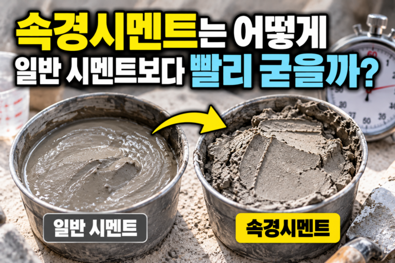 속경시멘트 vs 일반 시멘트 굳는 속도
