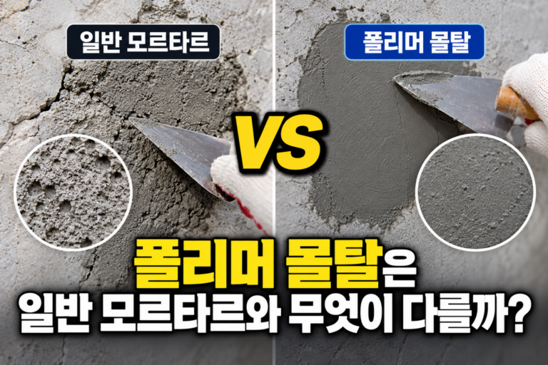일반 모르타르 VS 폴리머 몰탈